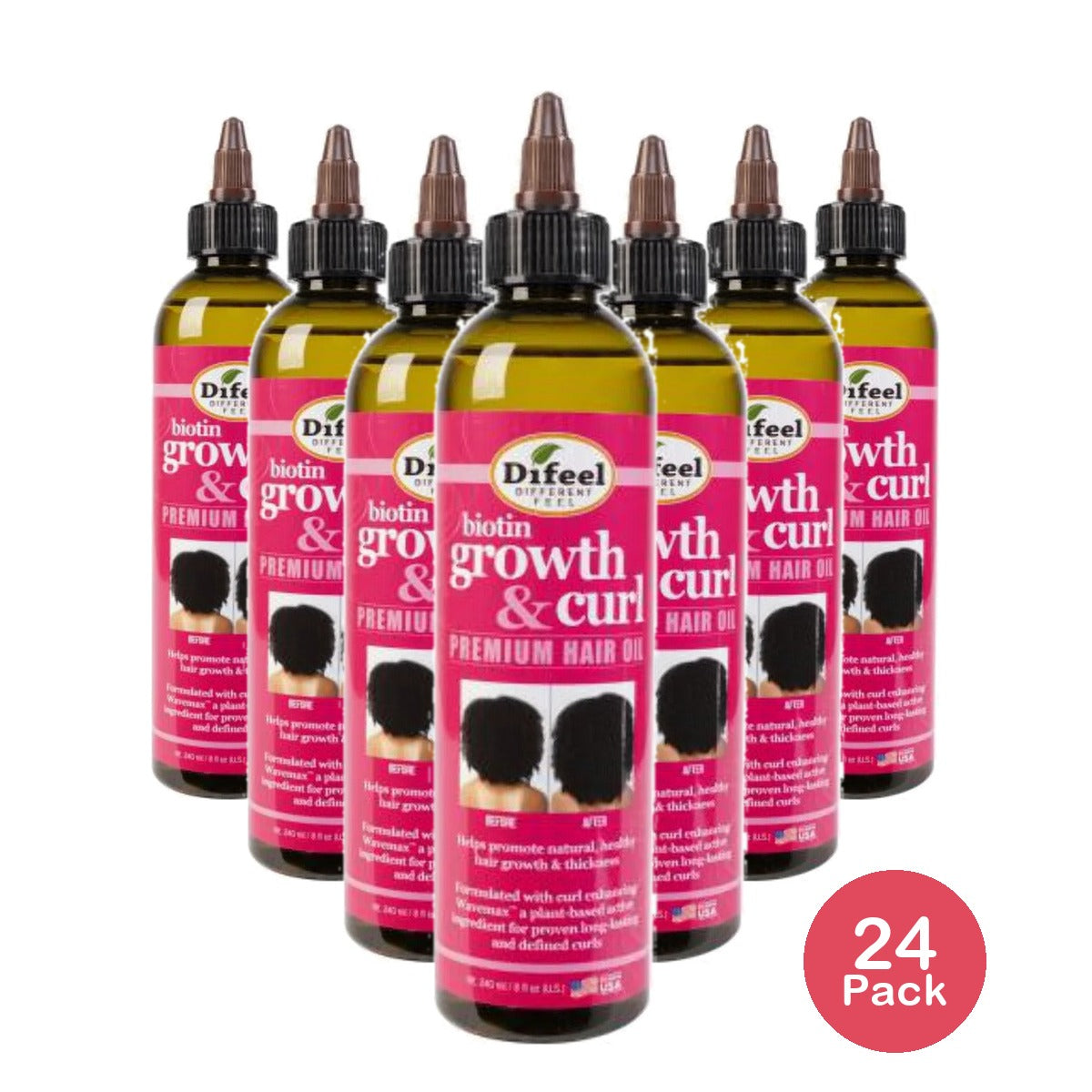 Difeel Biotin Growth Curl Premium Hair Oil 8 Oz (Pack of 24)
