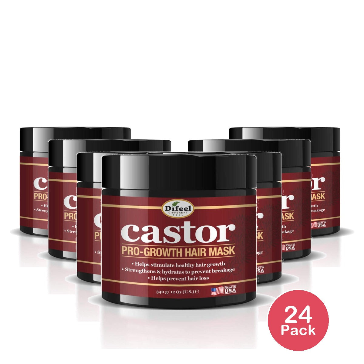 Difeel Castor Pro-Growth Hair Mask (Pack of 24)