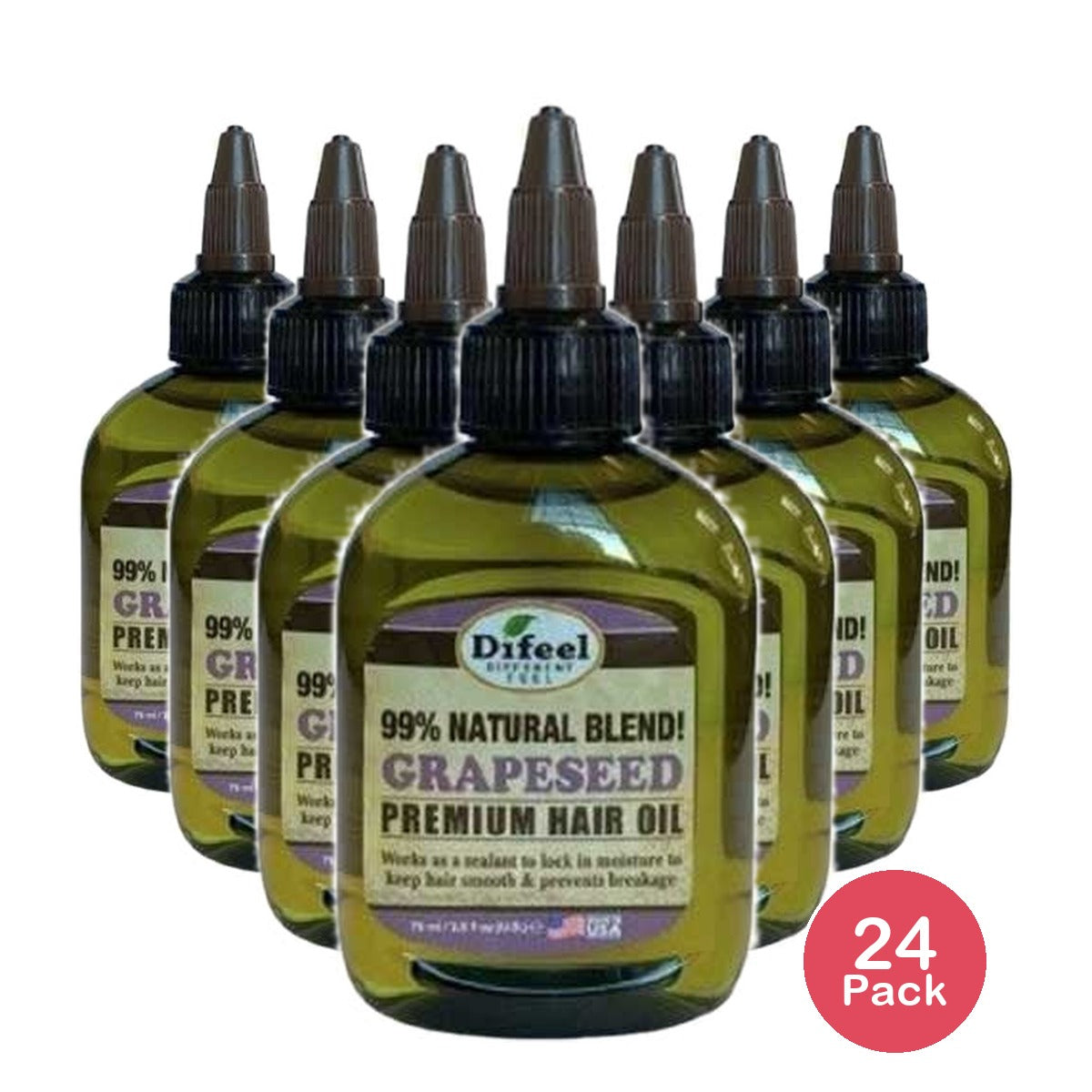 Difeel Grapeseed Hair Oil 2.5 Oz (Pack of 24)