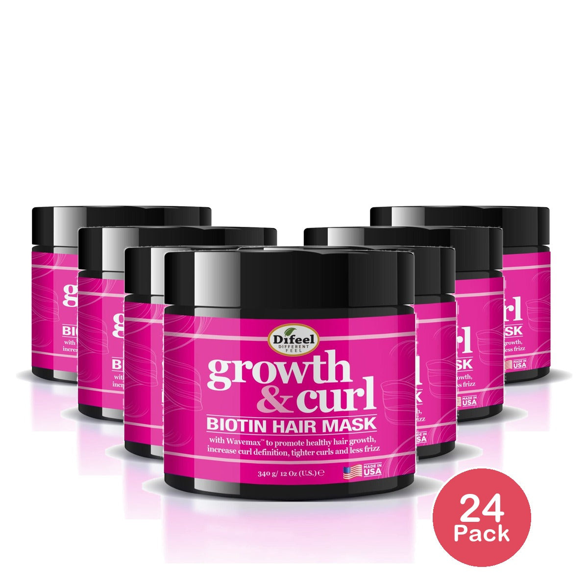 Difeel Growth & Curl Biotin Hair Mask 12 Oz (Pack of 24)