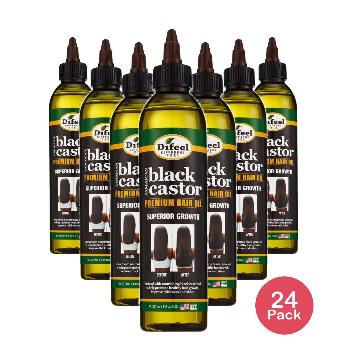 Difeel Jamaican Black Castor Hair Oil 8 Oz (Pack of 24)