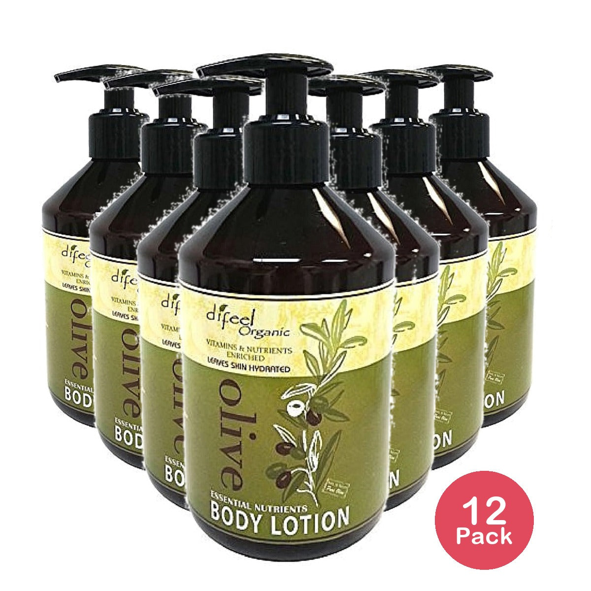 Difeel Organic Olive Essential Nutrients Body Lotion 16 Oz (Pack of 12)