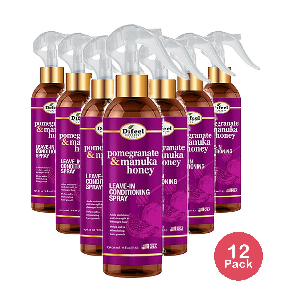 Difeel Pomegranate Leave-In Conditioner 8 Oz (Pack of 12)