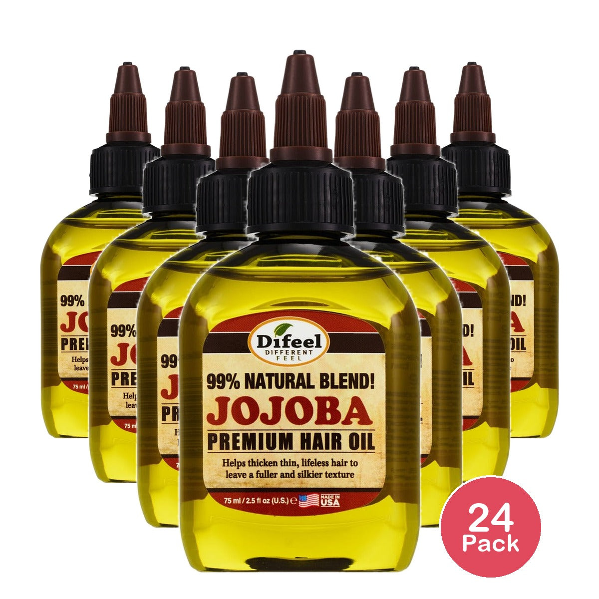 Difeel Premium Natural Hair Oil Jojoba 2.5 Oz (Pack of 24)