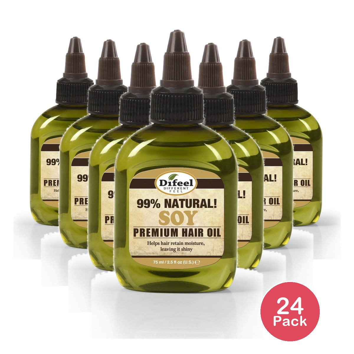 Difeel Premium Natural Hair Oil Soy 2.5 Oz (Pack of 24)