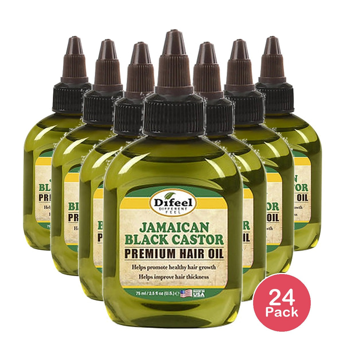 Difeel Premium Oil Jamaican Black Castor Oil 2.5 Oz (Pack of 24)