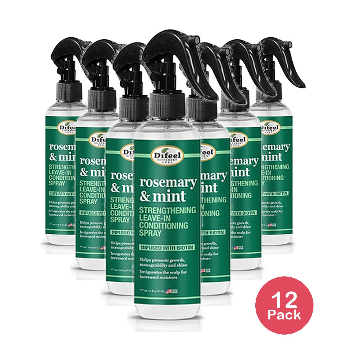 Difeel Rosemary Mint Biotin Leave-In Spray 6 Oz (Pack of 12)