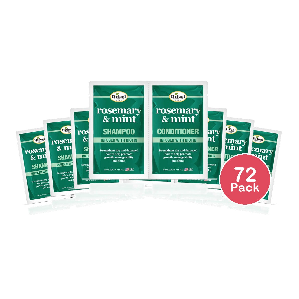 Difeel Rosemary Mint Shampoo Conditioner Combo 2 Oz (Pack of 72)