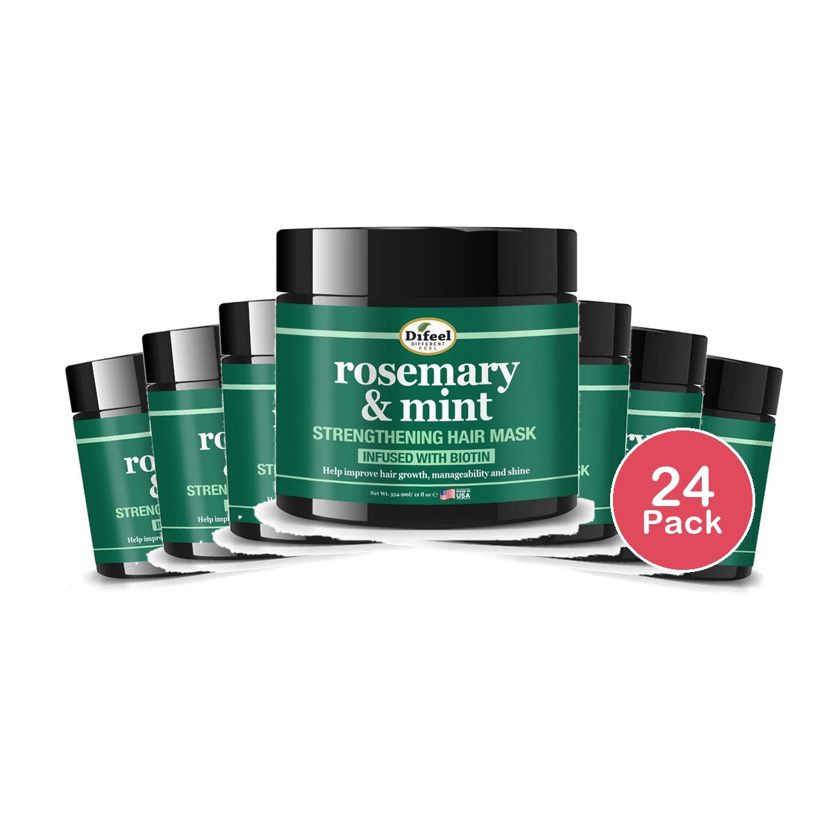 Difeel Rosemary Mint Strengthening Hair Mask 12 Oz (Pack of 24)