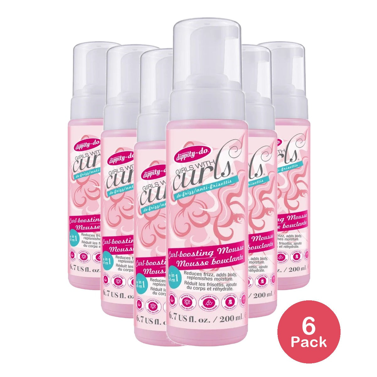 Dippity-do Girls with Curls Curl Enhancing Mousse 6.7 Oz (Pack of 6)