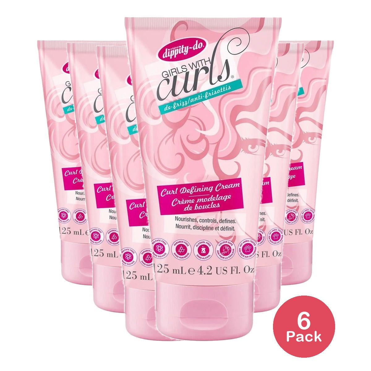 Dippity-do Girls with Curls De-Frizz Cream 4.2 Oz (Pack of 6)