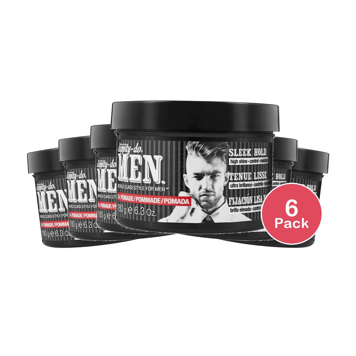 Dippity-do Men 3-in-1 Pomade 6.3 Oz (Pack of 6)
