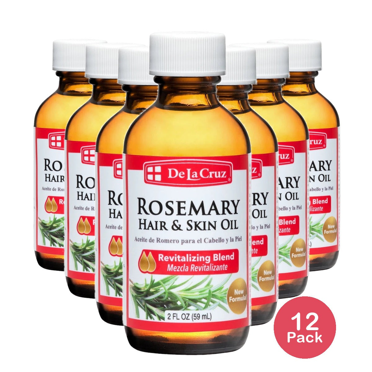 DLC De La Cruz Rosemary Hair & Skin Oil Revitalizing Moisturizer for Adults & T 2. Oz (Pack of 12)