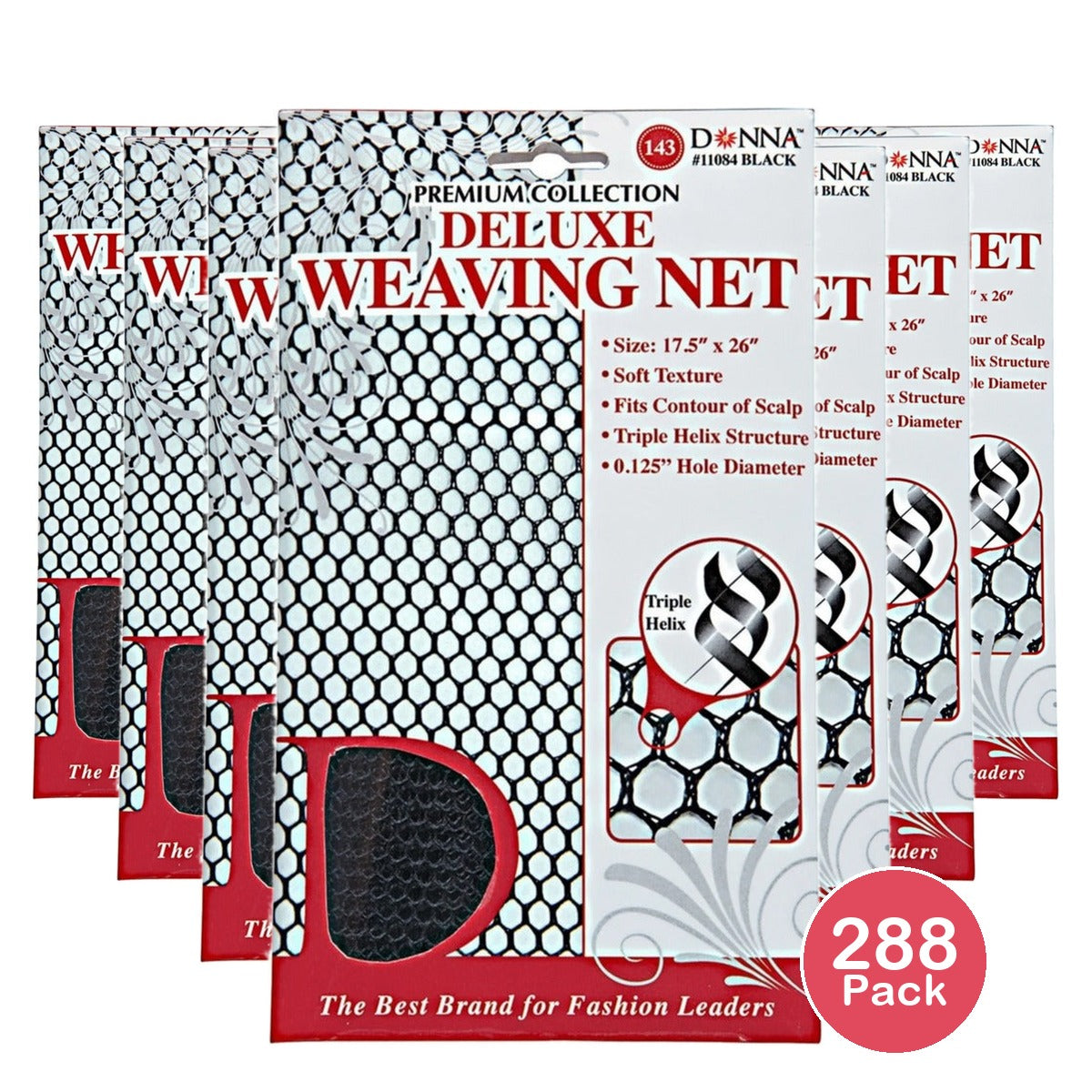 Donna Collection Black Deluxe Weaving Net Large (Pack of 288)