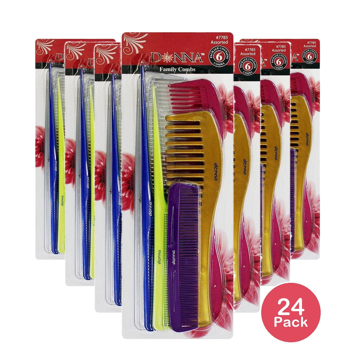 Donna Collection Family Comb Assortment 1 Ea 3 Pack nan (Pack of 24)