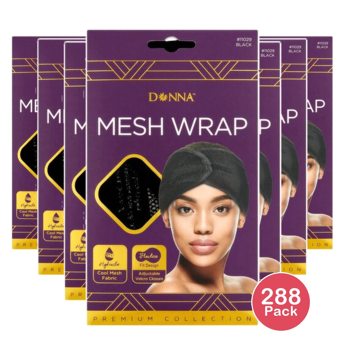 Donna Collection Mesh Wrap Black (Pack of 288)