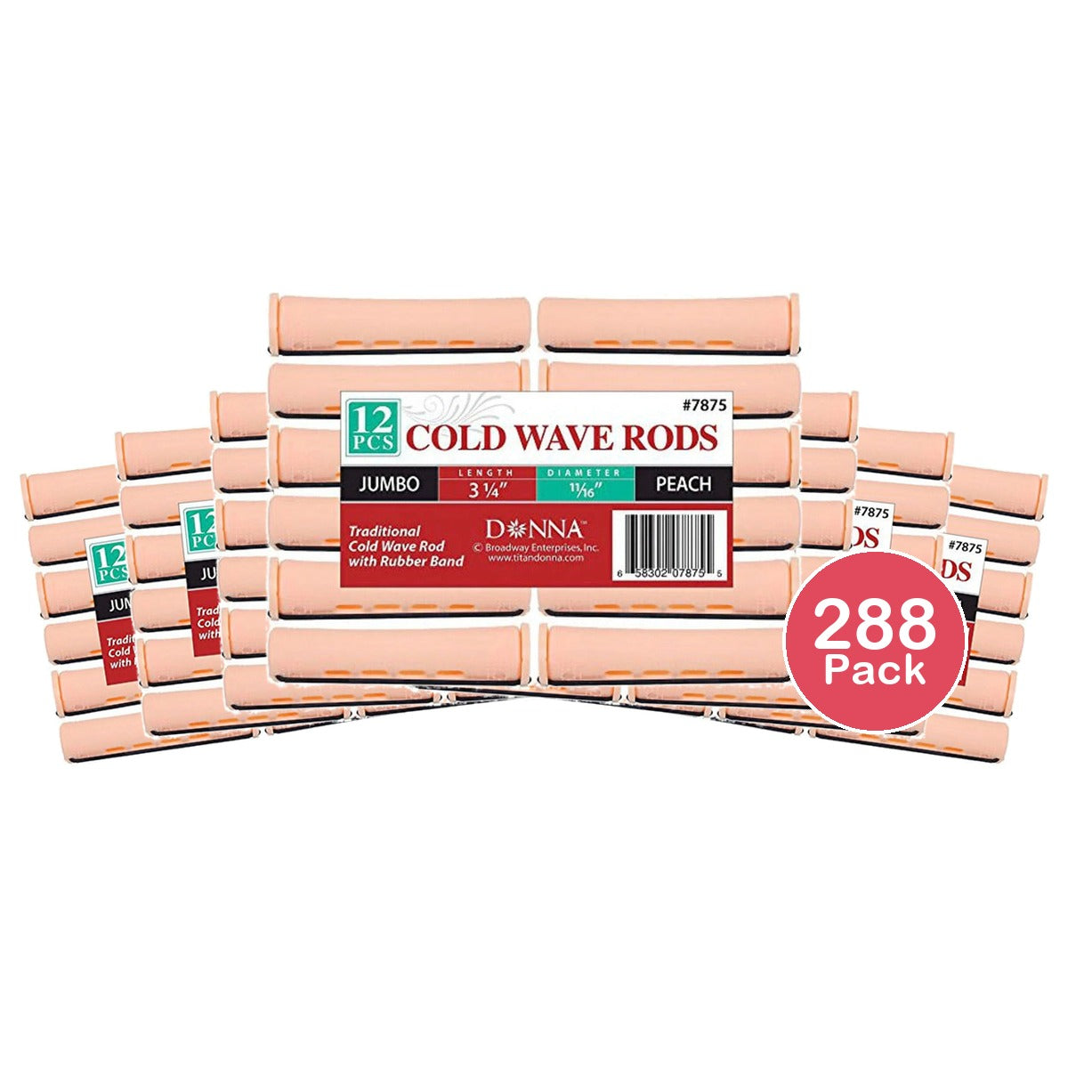 Donna Jumbo Cold Wave Perm Hair Rods 11/16" (Pack of 288)