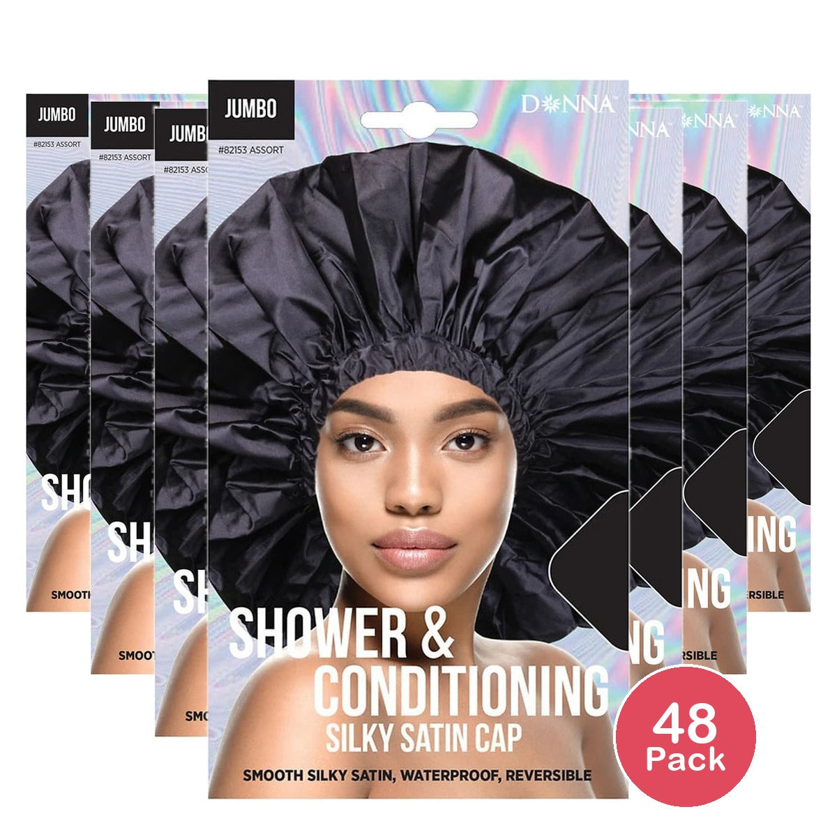 Donna Jumbo Shower and Conditioning Silky Satin Cap 82153 Assorted Packaging M nan (Pack of 48)