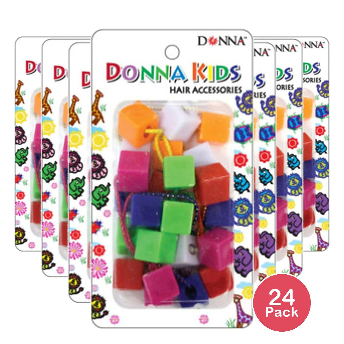 Donna Kids Ponytail Cubes Assorted (Pack of 24)