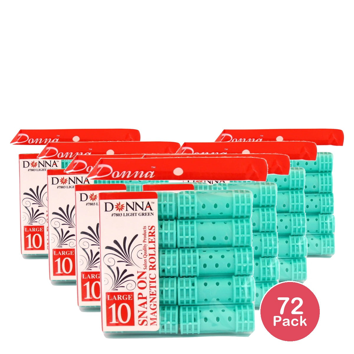 Donna Salon Quality Snap on Plastic Magnetic Hair Rollers (Large - 7/8 ) nan (Pack of 72)