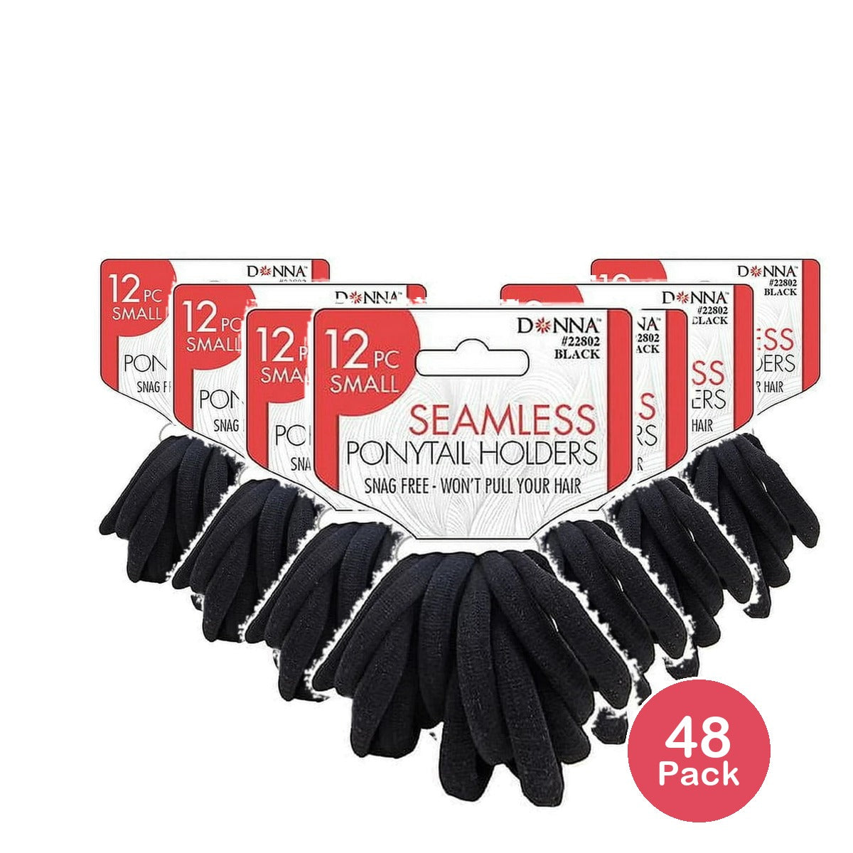 Donna Seamless Ponytail Holders Small 12 PC nan (Pack of 48)
