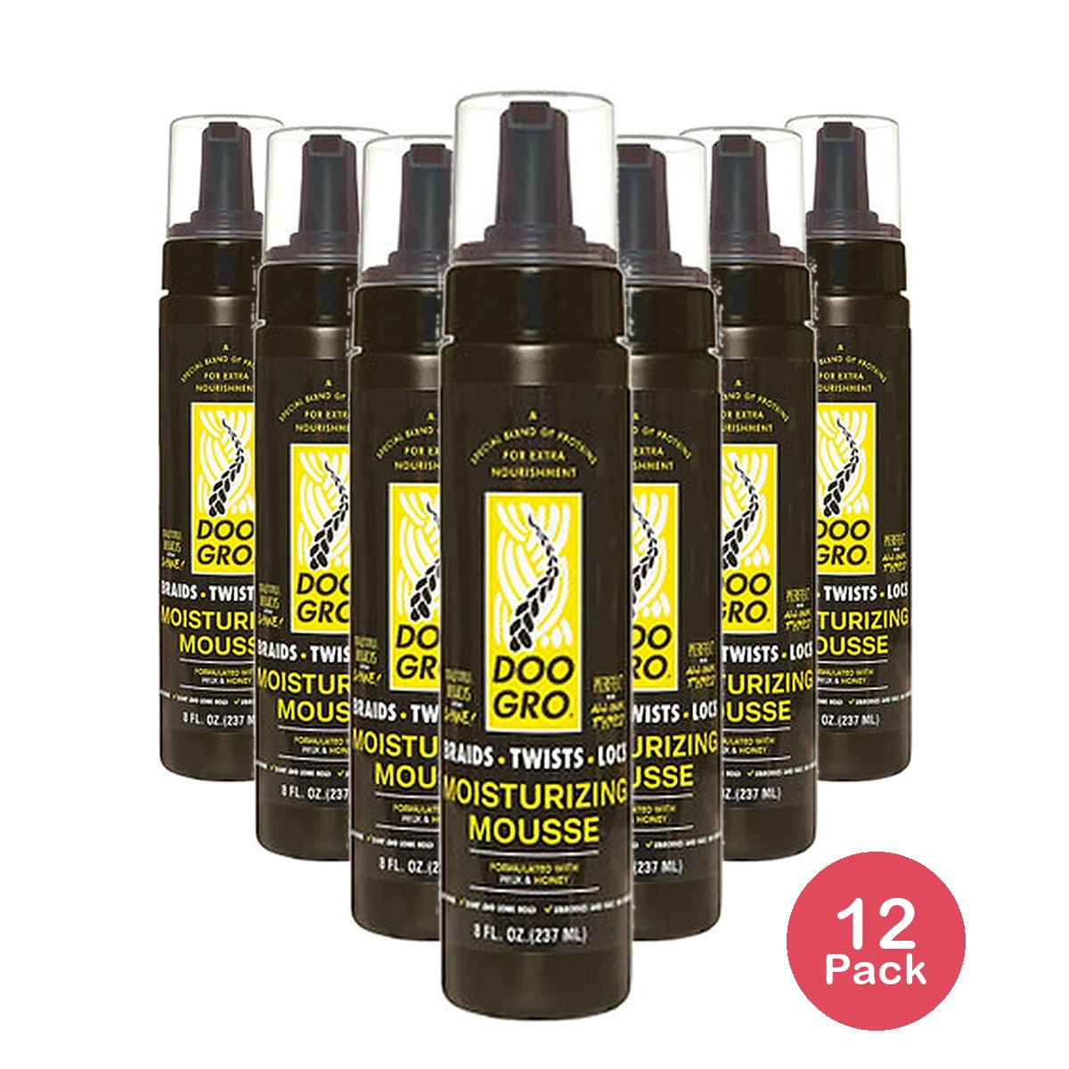 Doo Gro Braids Twists Locs Mousse 8 Oz (Pack of 12)