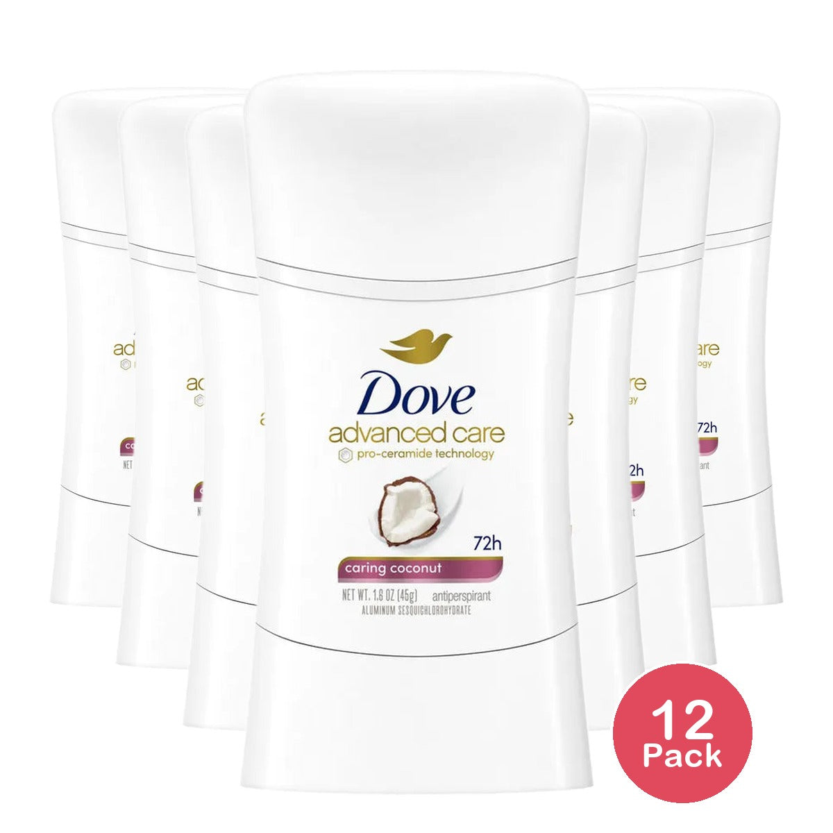 Dove Advanced Care Deodorant Caring Coconut 1.6 oz (Pack of 12)