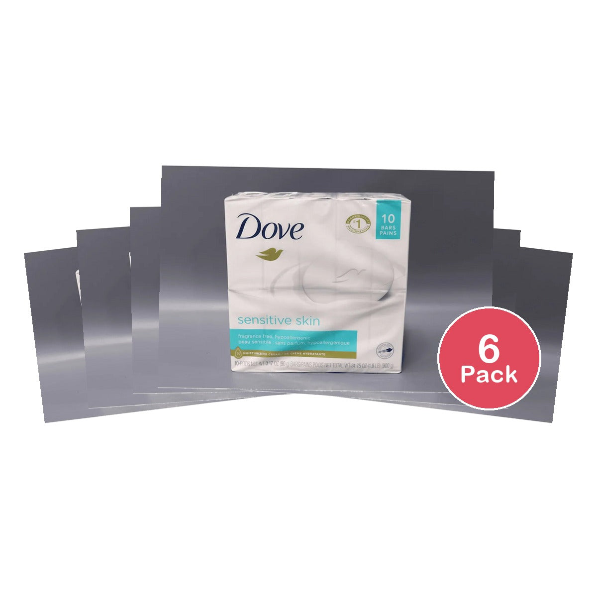 Dove Bar Soap Sensitive Skin 31.7 OZ (Pack of 6)