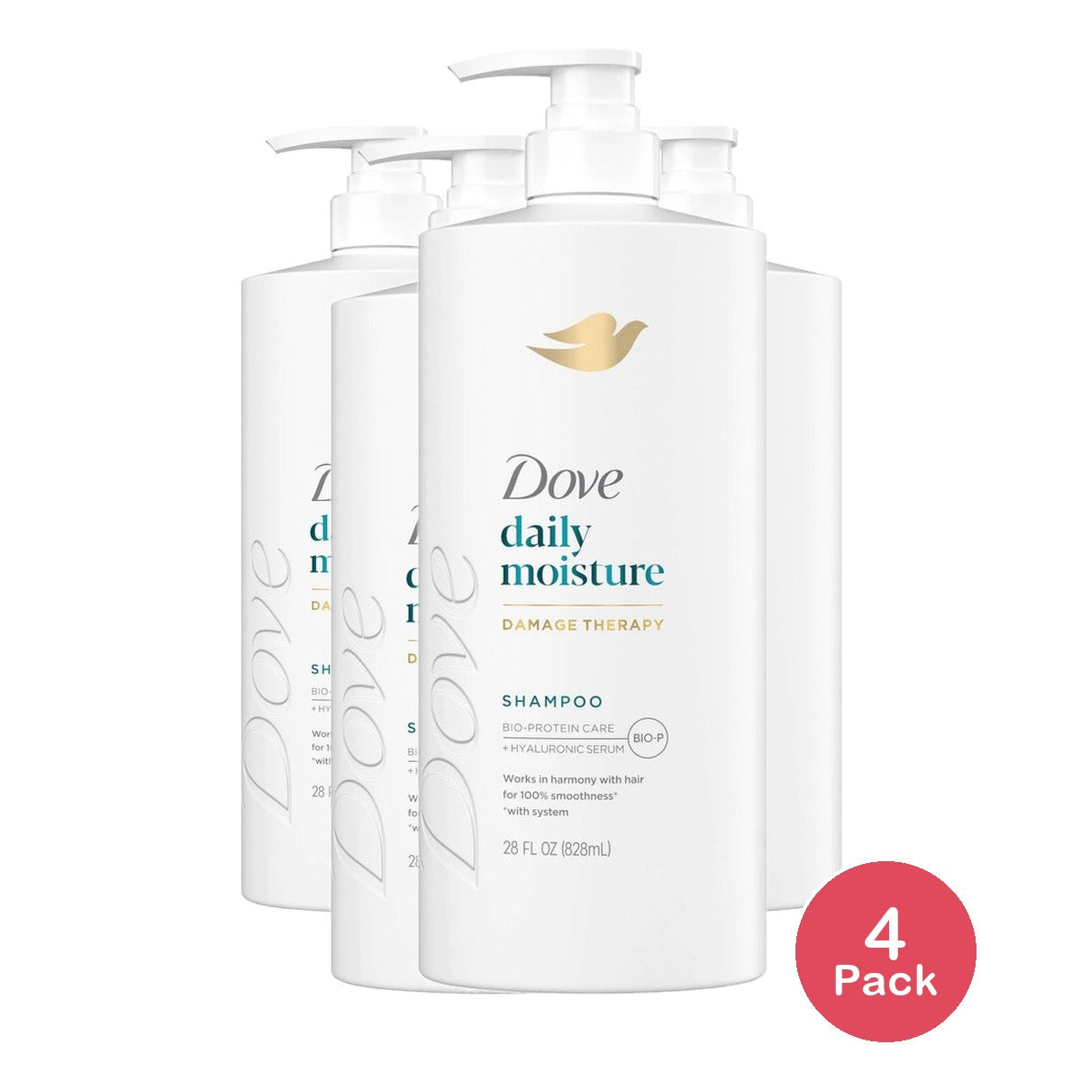 Dove Beauty Daily Moisture Shampoo 28 Oz (Pack of 4)