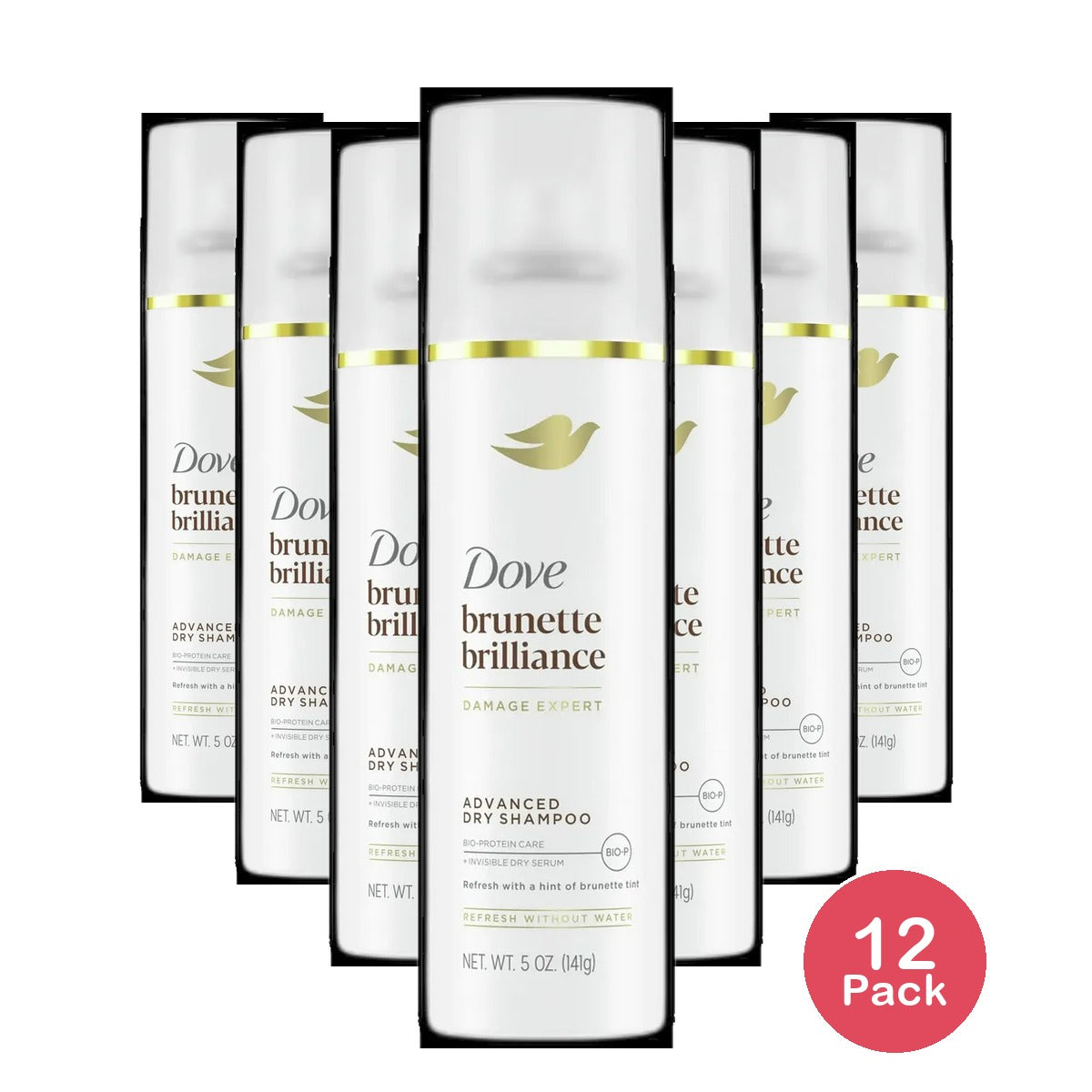 Dove Brunette Brilliance Advanced Dry Shampoo. 5 oz (Pack of 12)