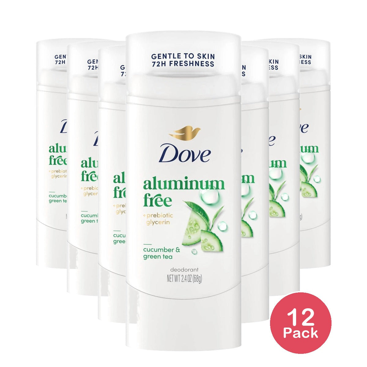 Dove Deodorant Stick Cucumber & Green Tea 2.4 Oz (Pack of 12)