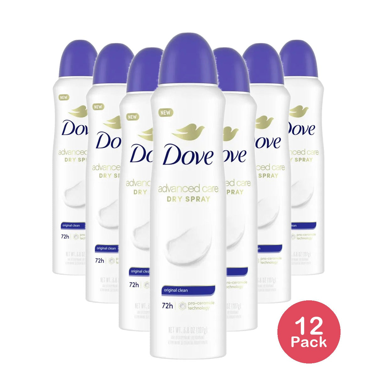Dove Dry Spray Antiperspirant Deodorant Original Clean 3.8Oz (Pack of 12)