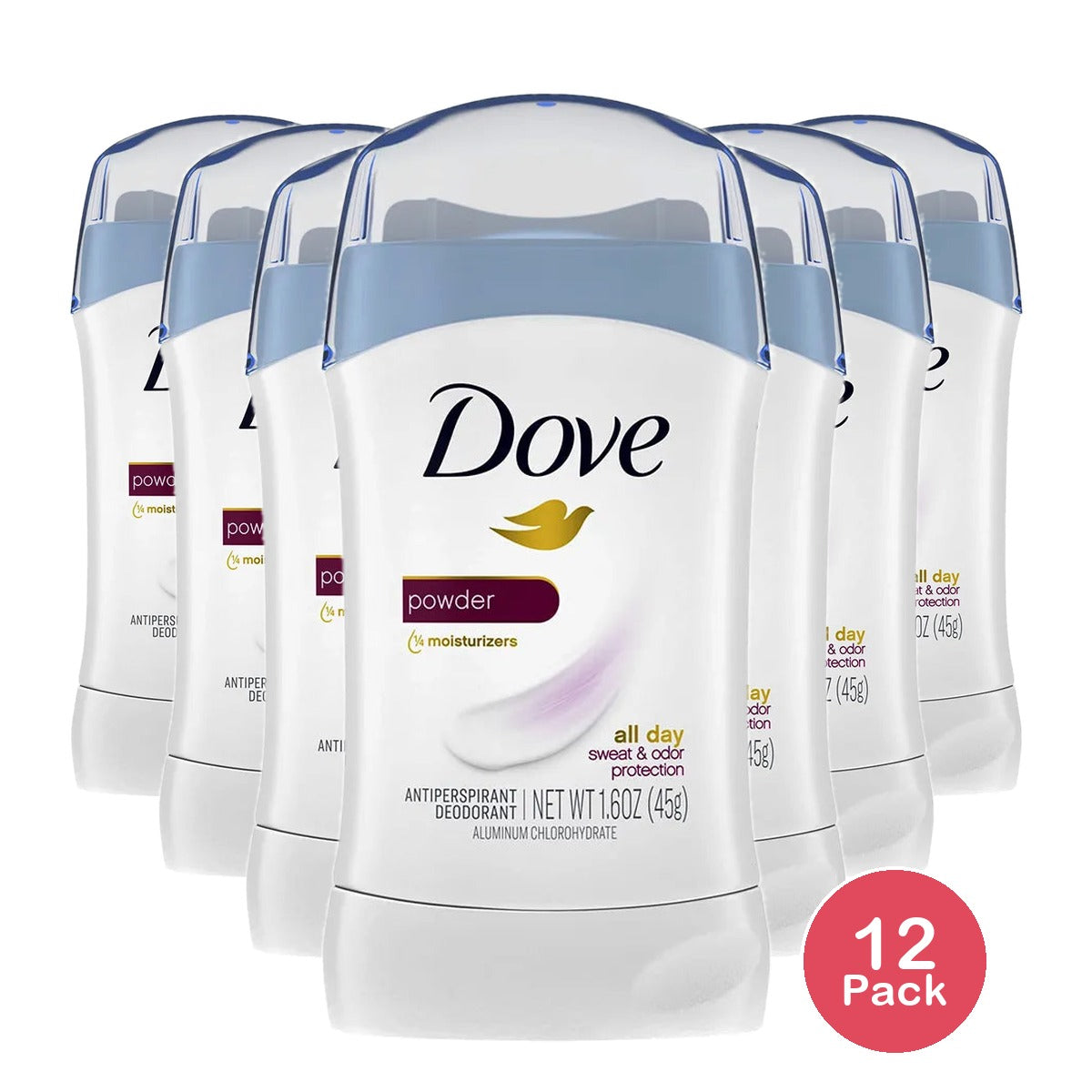 Dove Invisible Solid Antiperspirant Deodorant Stick Powder 1.6Oz (Pack of 12)