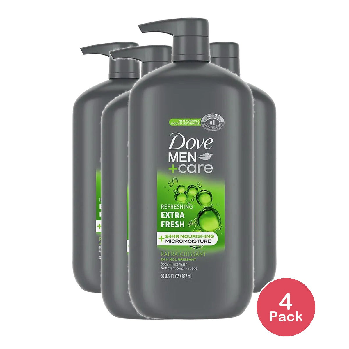 Dove Men And Care Extra Fresh Body Wash 30Oz (Pack of 4)