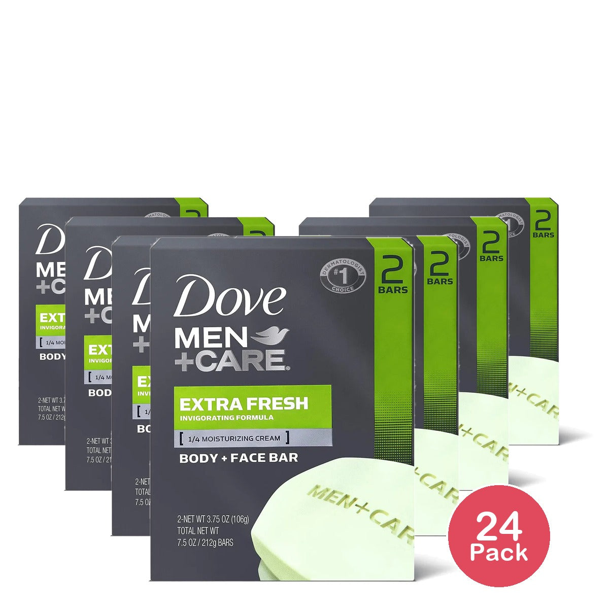 Dove Men Plus Care Extra Fresh Body And Face Bath Bar 2 Ea 3.75Oz (Pack of 24)