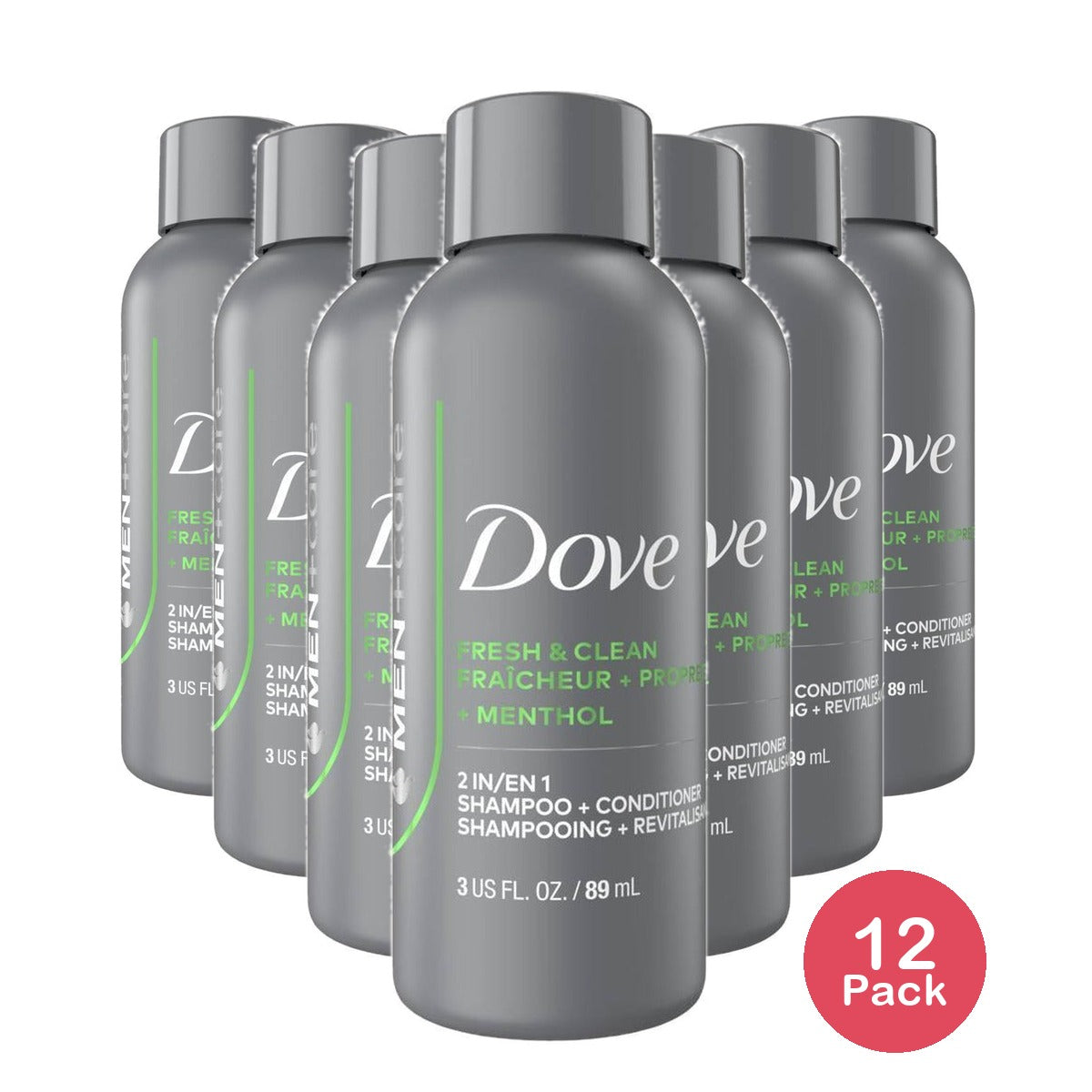 Dove Men+Care 2 In 1 Shampoo & Conditioner 3 Oz (Pack of 12)