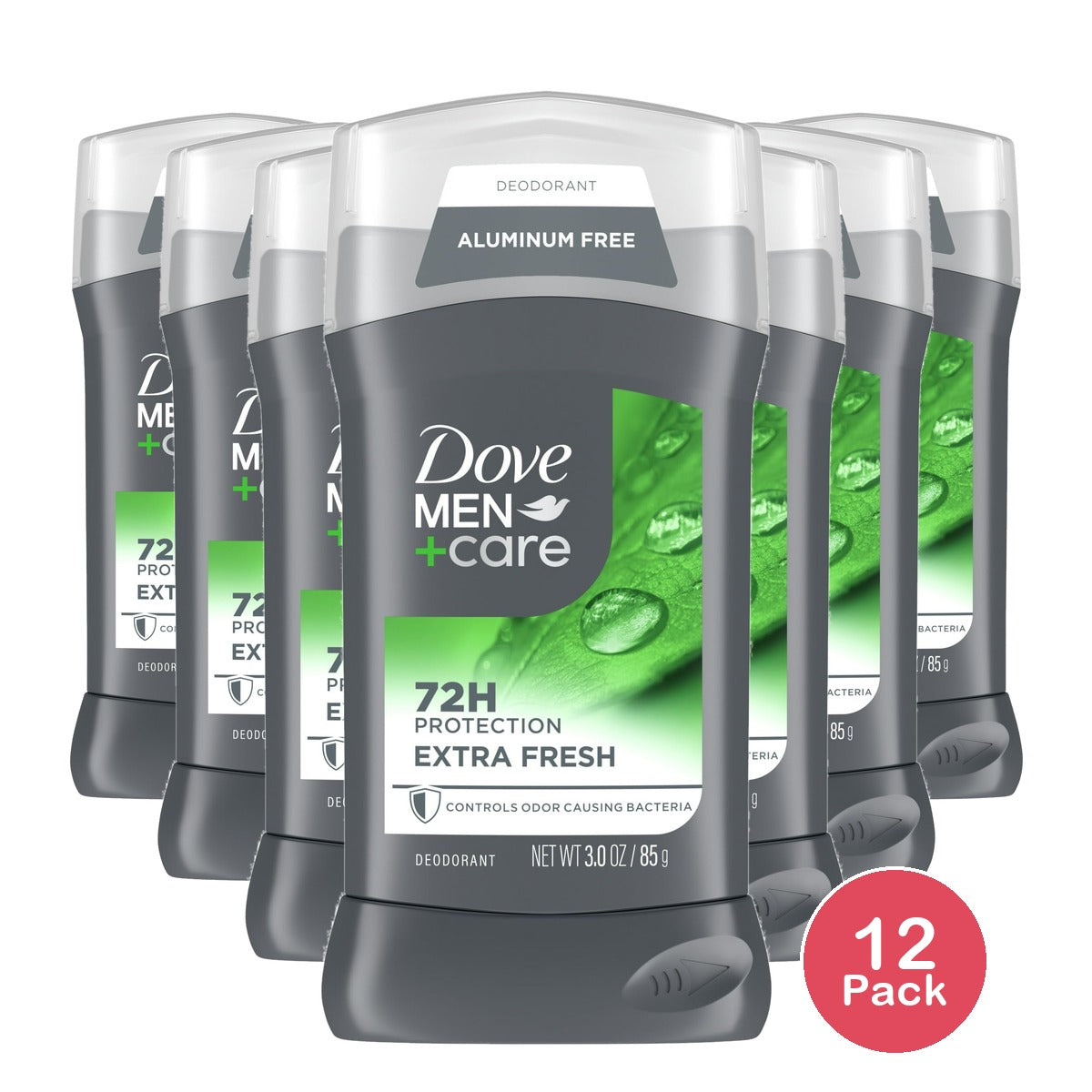 Dove Men+Care 72hr Solid Deodorant Stick Extra Fresh - Aluminum-Free 3 OZ (Pack of 12)