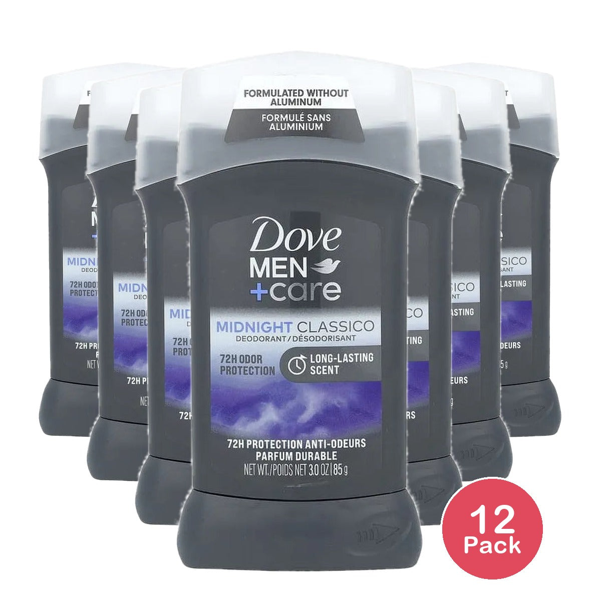 Dove Men+Care Long Lasting Men's Deodorant Stick Midnight Classico 3 oz (Pack of 12)