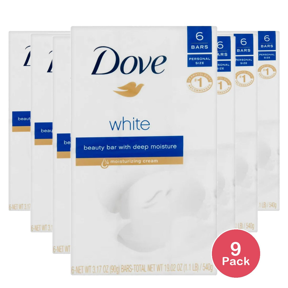 Dove Original Moisturizer Cream Bar White 6 Ea 3.17Oz (Pack of 9)