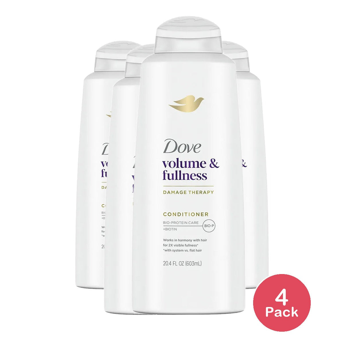 Dove Volume & Fullness Conditioner with Bio-Nourish Complex 20.4Oz (Pack of 4)