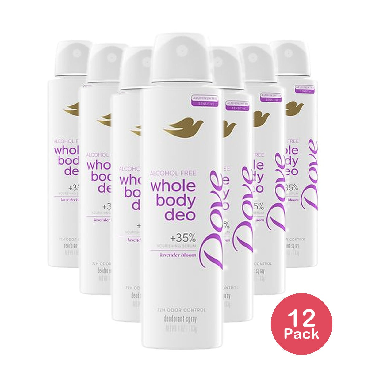 Dove Whole Body Deo Spray Lavender 4 Oz (Pack of 12)