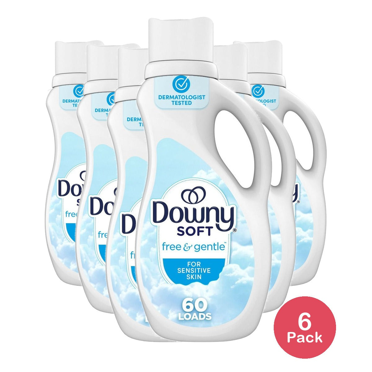 Downy Free & Gentle Fabric Softener 44 Oz (Pack of 6)