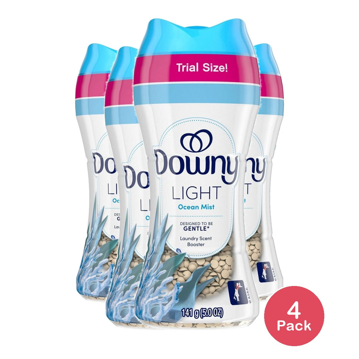Downy Light In-Wash Scent Booster Beads Ocean Mist 5 Oz (Pack of 4)