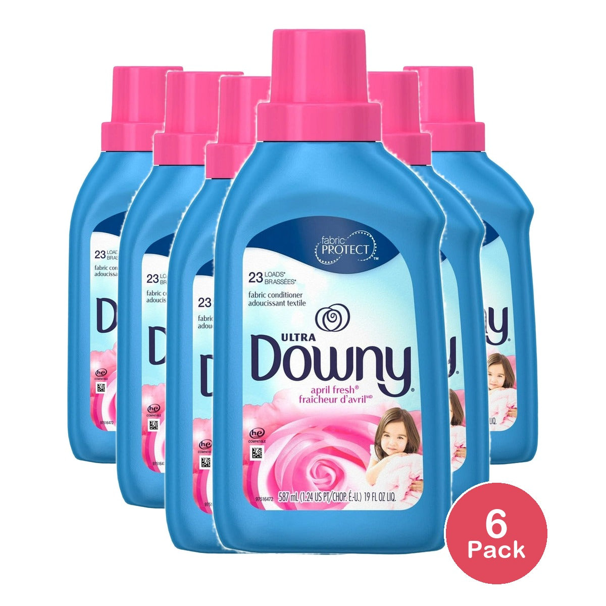 Downy Ultra Concentrated Liquid Fabric Softener April Fresh19 fl oz (Pack of 6)