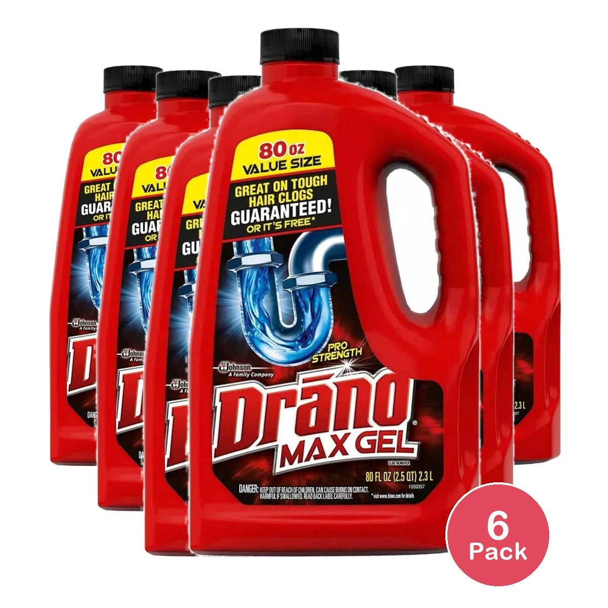 Drano Max Gel Clog Remover 80Oz (Pack of 6)