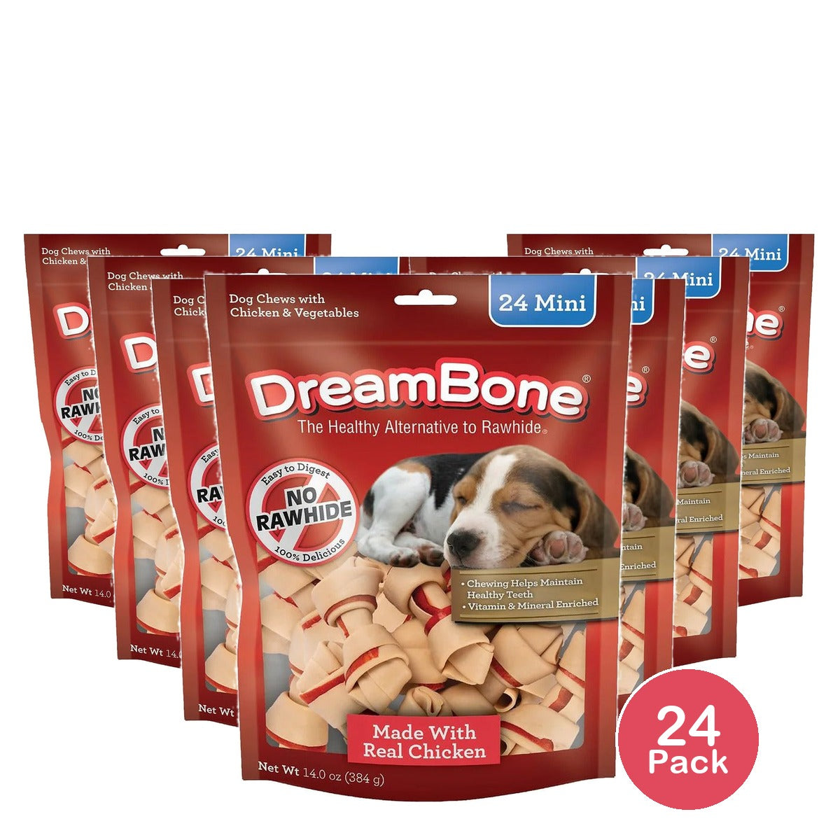 DreamBone Mini Bones Chicken & Vegetable Dog Treats (Pack of 24)