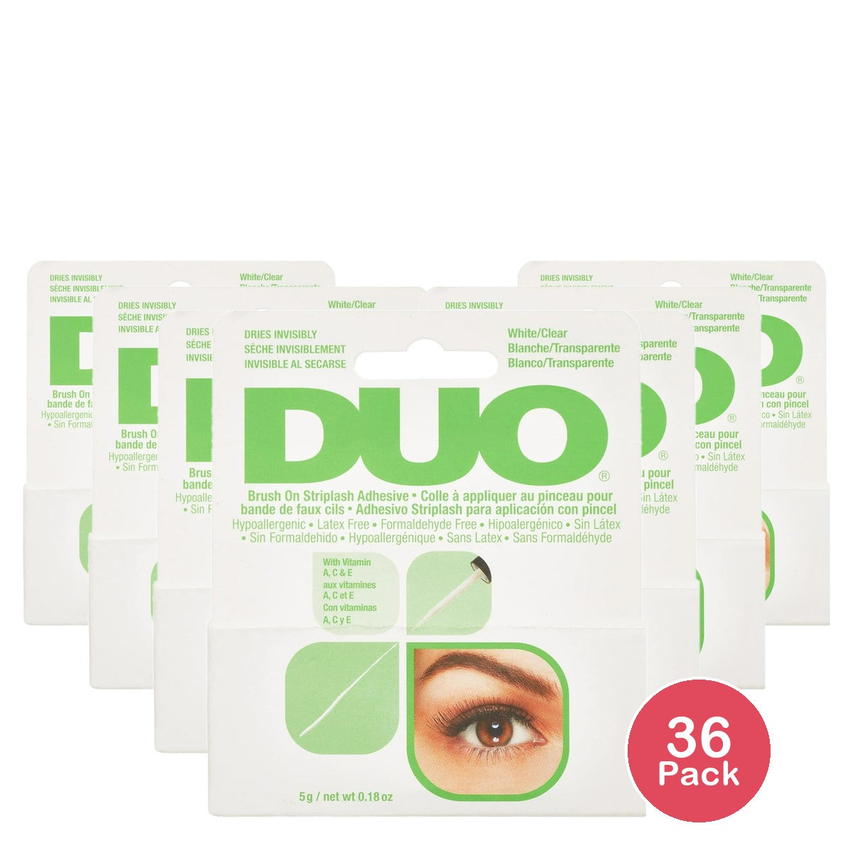 Duo Brush-On Eyelash Adhesive Glue 0.18 Oz (Pack of 36)