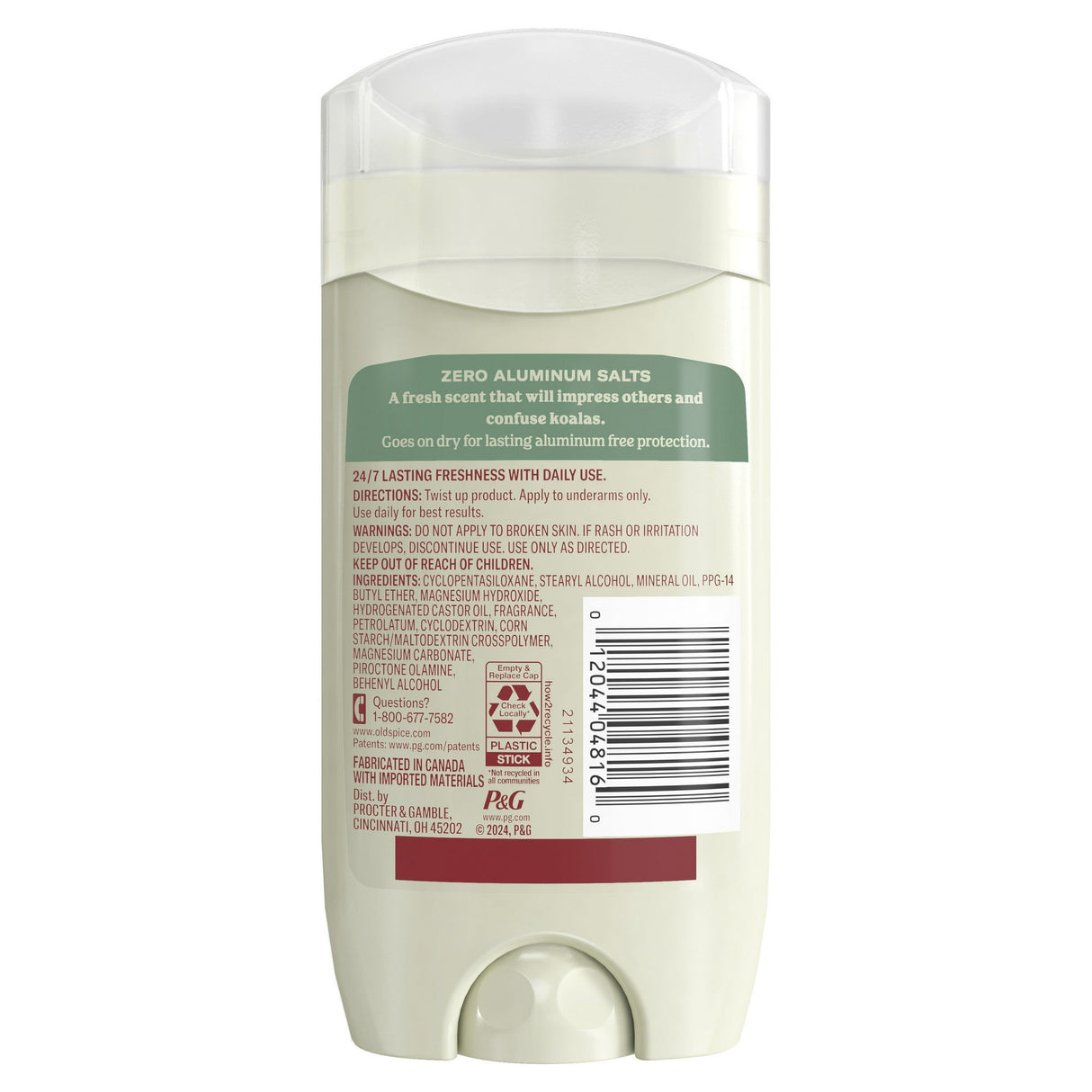 Old Spice Aluminum Free Men s Deodorant Gentleman s Blend Stick Eucalyptus wi 3 oz (Pack of 12)