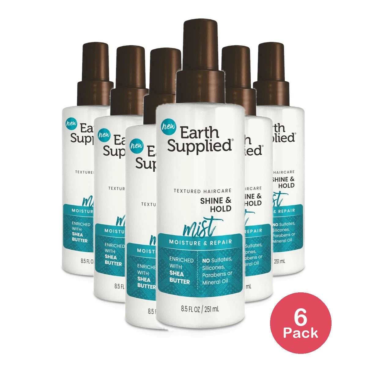 Earth Supplied Moisture & Repair Shine & Hold Mist with Shea Butter 8.5 FL OZ (Pack of 6)