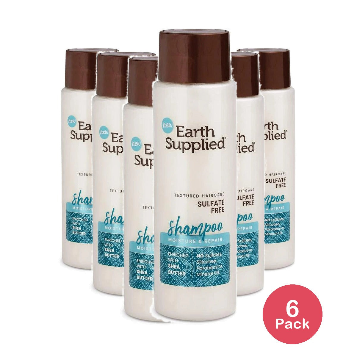 Earth Supplied Moisture & Repair Sulfate Free Shampoo with Shea Butter 13 FL OZ (Pack of 6)